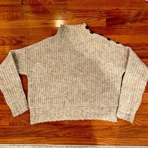Jessica Simpson Cream Knit Sweater with mockneck and button detail size XS